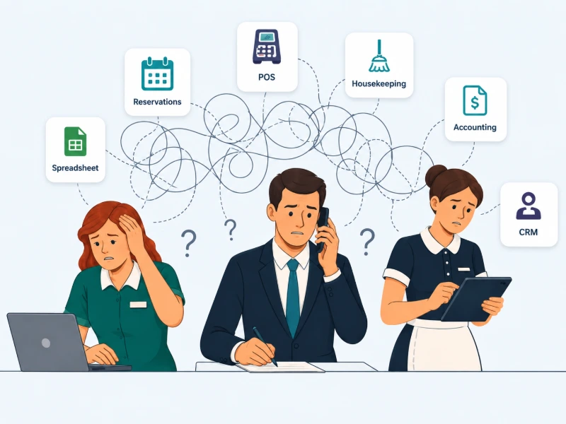 Hospitality teams working across disconnected systems